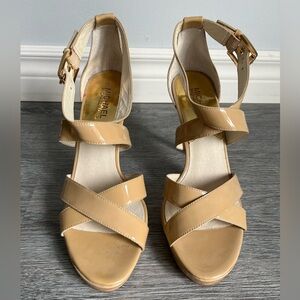 Michael Kors nude leather sandals size 9